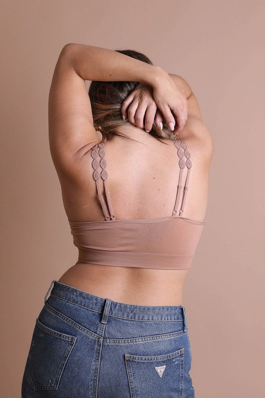 Leto Accessories Boho Eye Lace Applique Bralette Plus Size