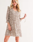 And The Why Leopard Ruffle Hem Woven Mini Dress