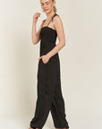 PLUS Jade By Jane Smocked Tie Strap Jumpsuit