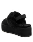 Kutchu Faux Fur Trim Platform Classic Slingback