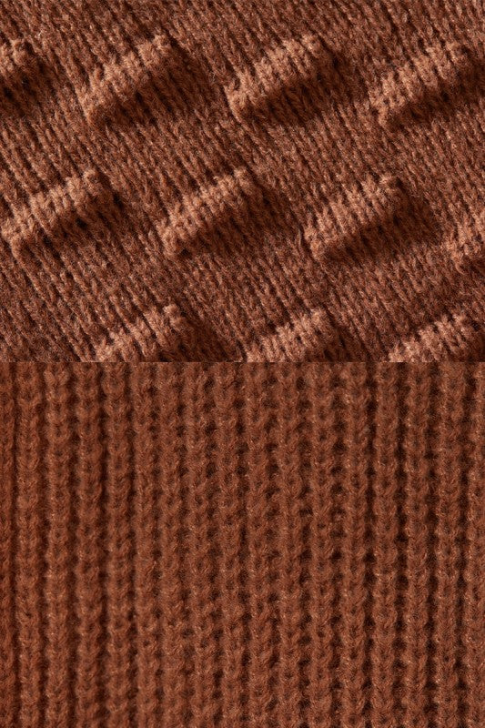 Oversized Pompom Sleeve Cardigan