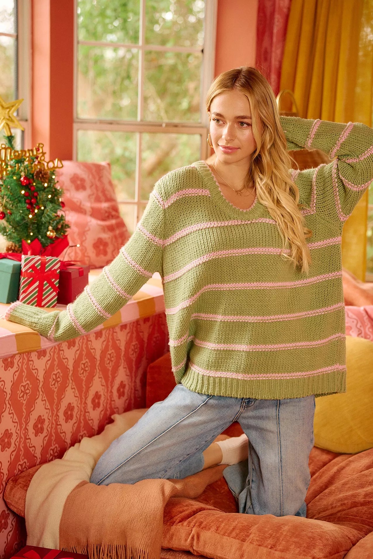 BiBi Striped Long Sleeve Sweater
