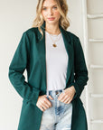 First Love Full Size Open Front Long Sleeve Blazer with Pockets