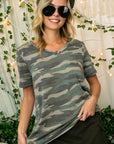 e Luna French Terry Camouflage Boxy Top