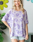 HOPELY Print Waffle Oversized T-Shirt