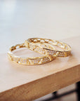 Geometric Sparkle Statement Gold Hoop Earrings