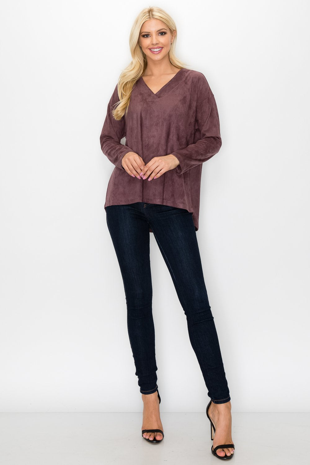 Andrea Stretch Faux Suede Top