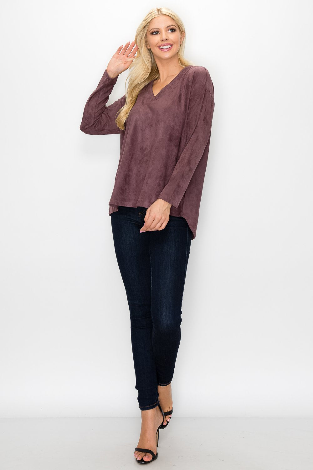 Andrea Stretch Faux Suede Top