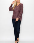 Andrea Stretch Faux Suede Top