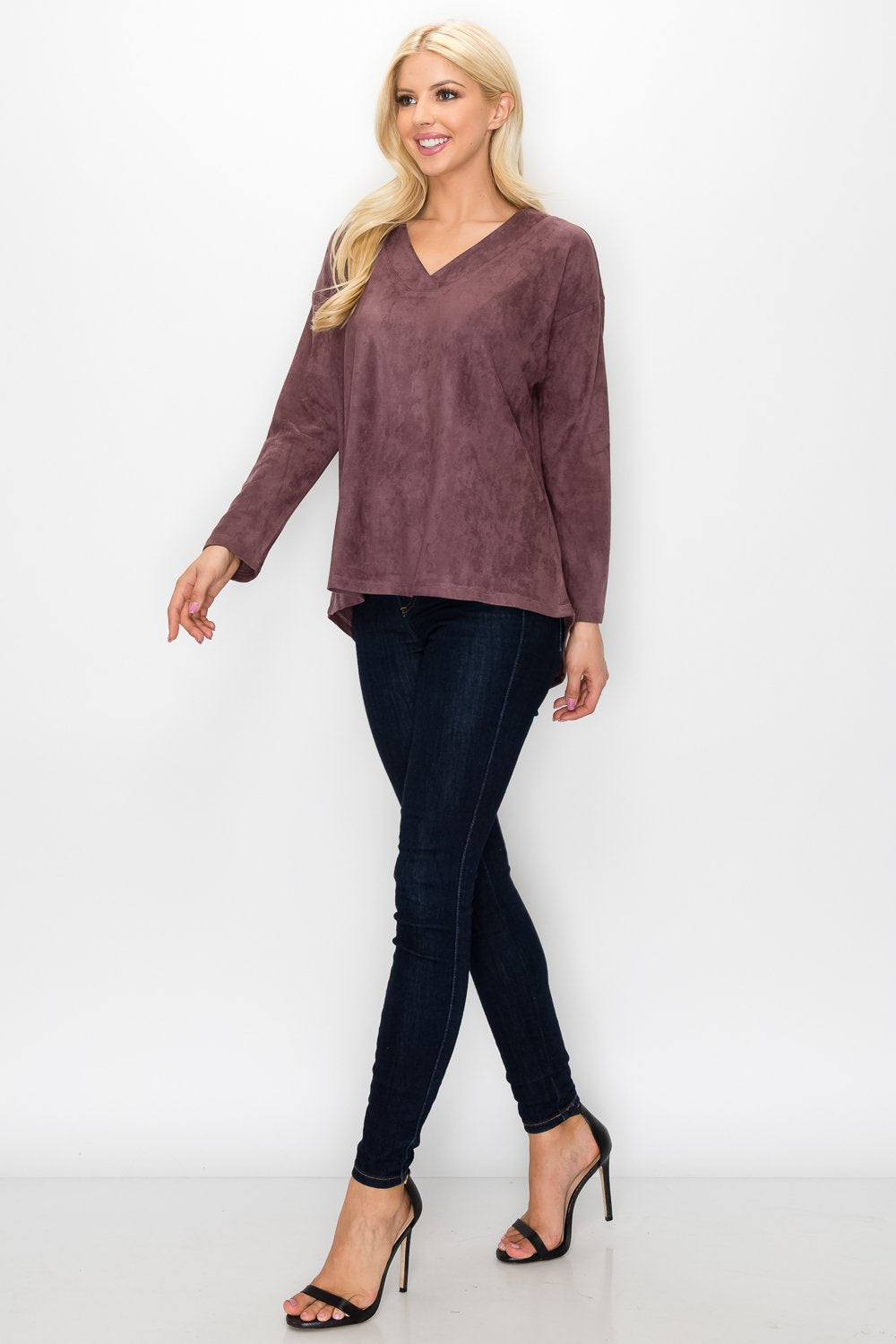 Andrea Stretch Faux Suede Top