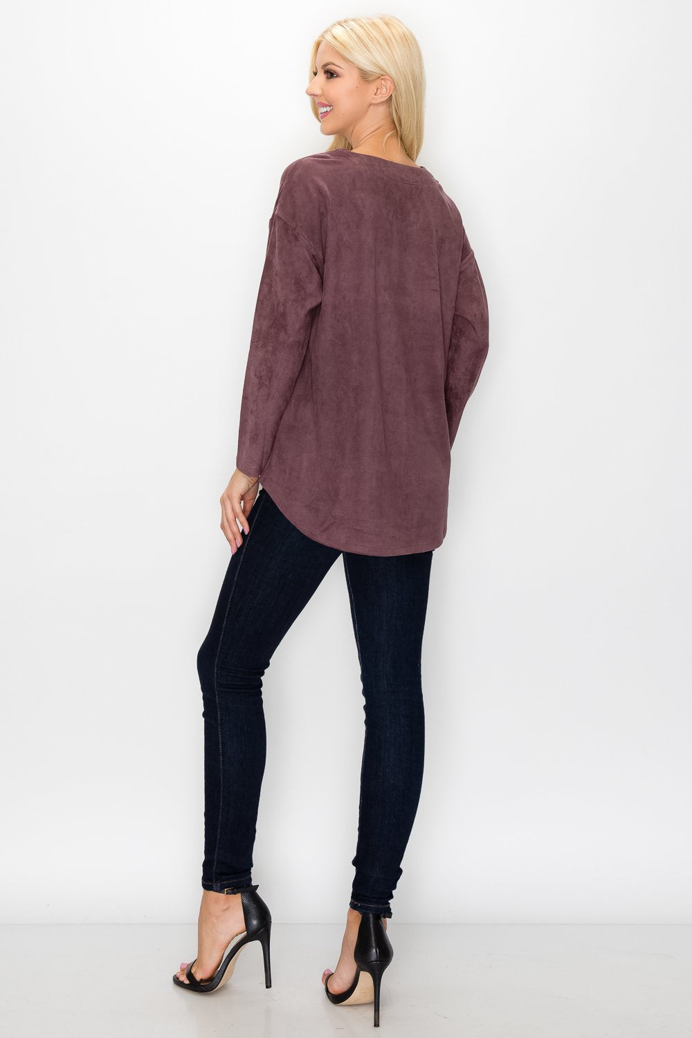 Andrea Stretch Faux Suede Top