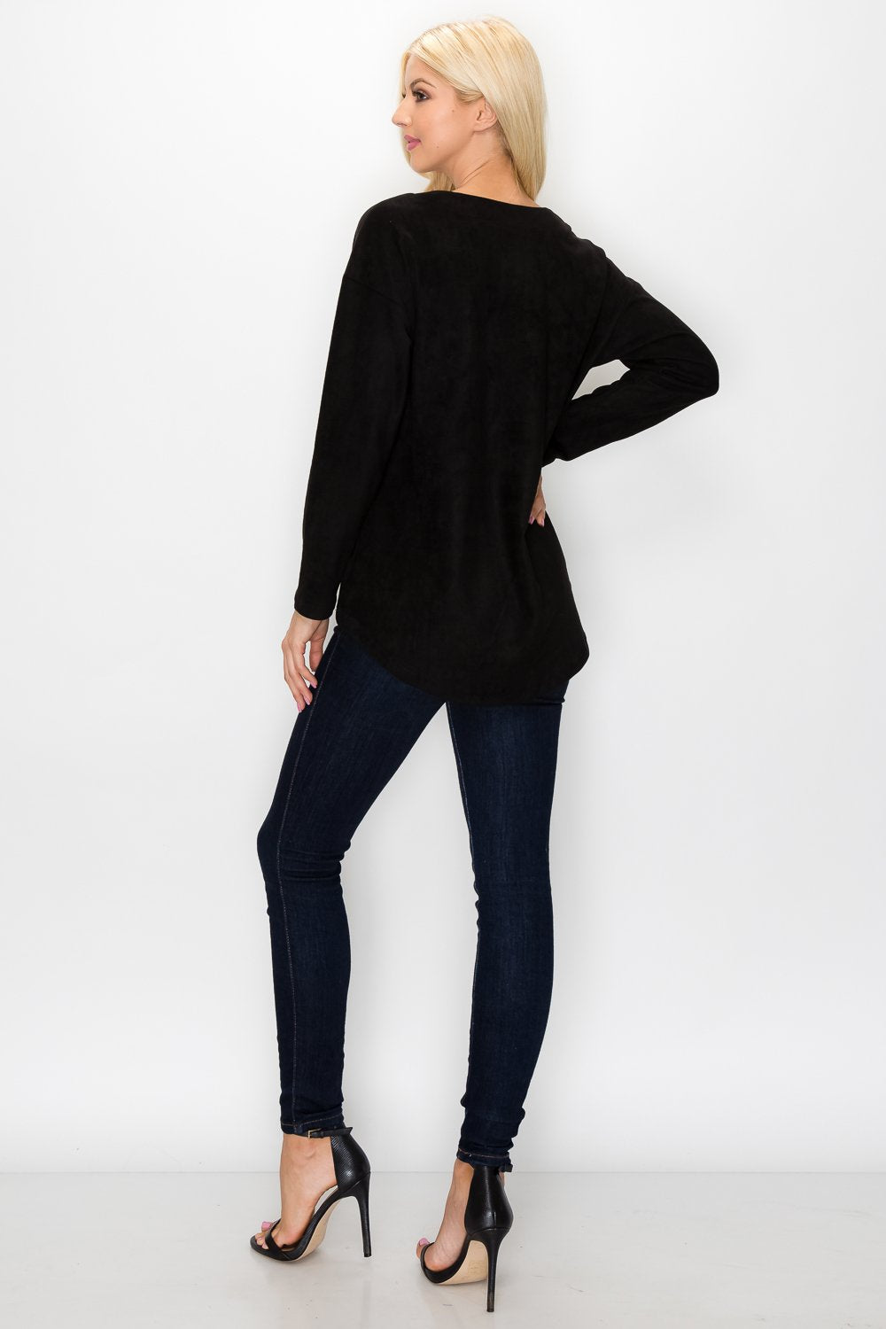 Andrea Stretch Faux Suede Top