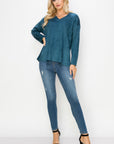 Andrea Stretch Faux Suede Top