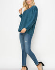 Andrea Stretch Faux Suede Top