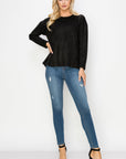 Adi Stretch Faux Suede Top