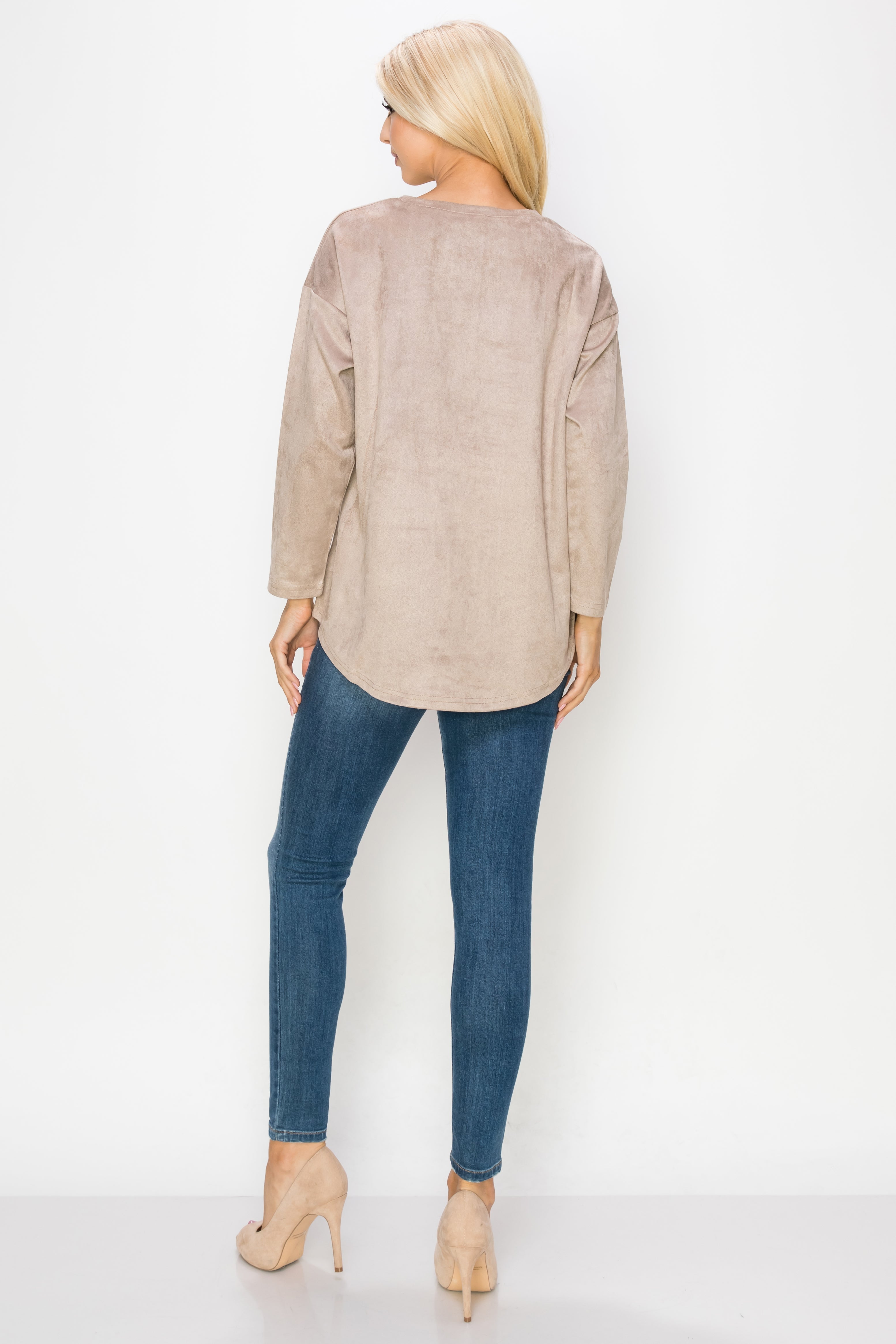 Adi Stretch Faux Suede Top