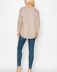 Adi Stretch Faux Suede Top