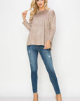 Adi Stretch Faux Suede Top