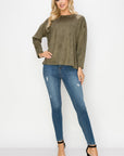 Adi Stretch Faux Suede Top