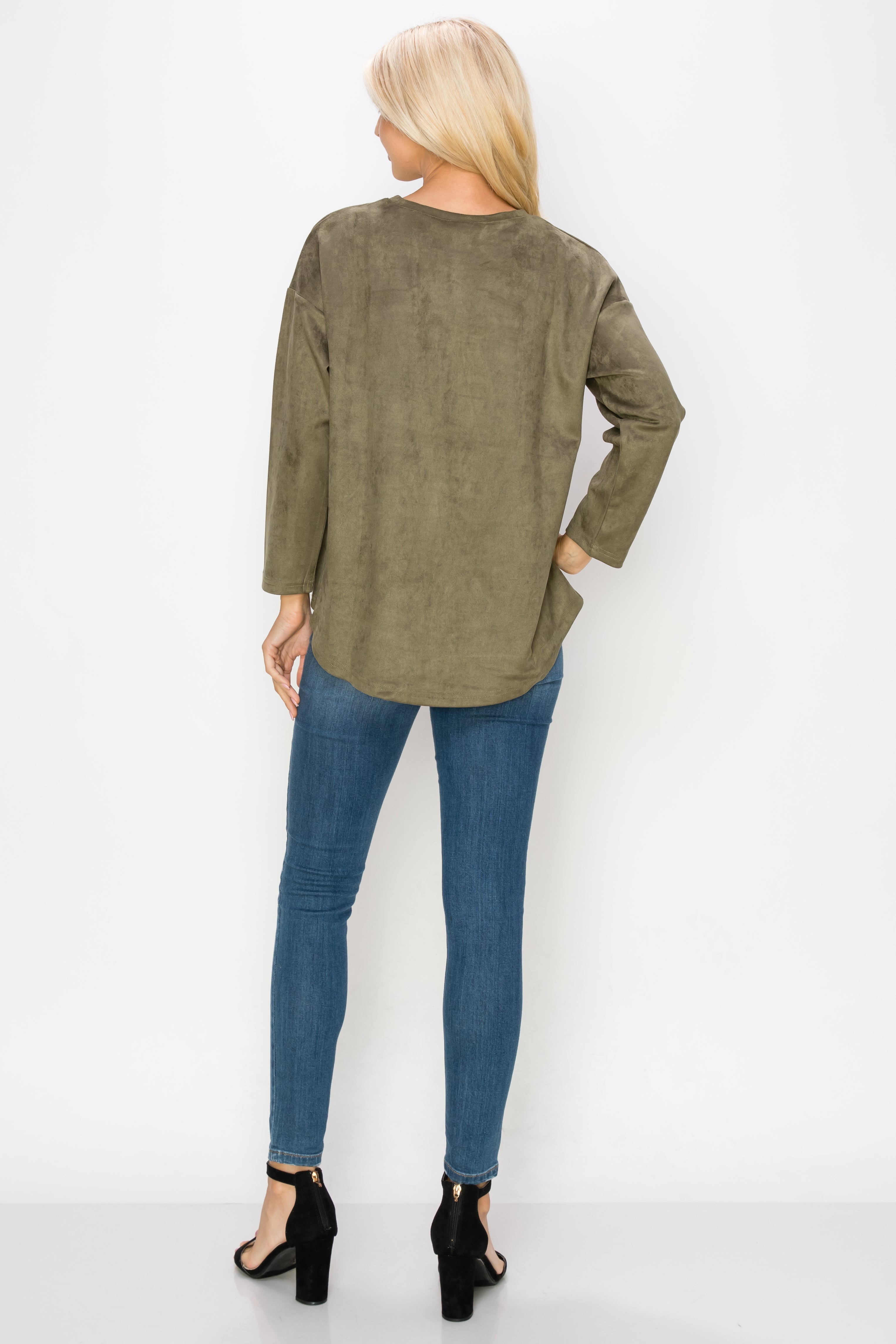 Adi Stretch Faux Suede Top