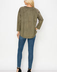 Adi Stretch Faux Suede Top