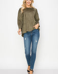 Adi Stretch Faux Suede Top