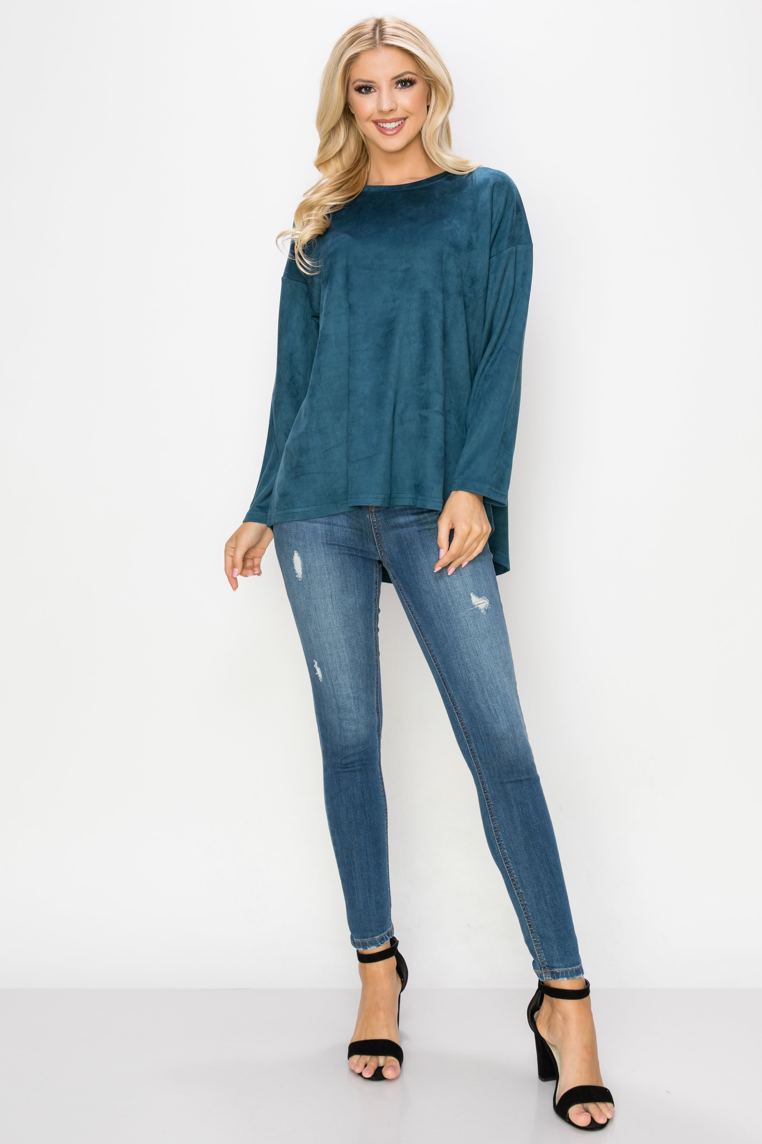 Adi Stretch Faux Suede Top