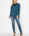 Adi Stretch Faux Suede Top