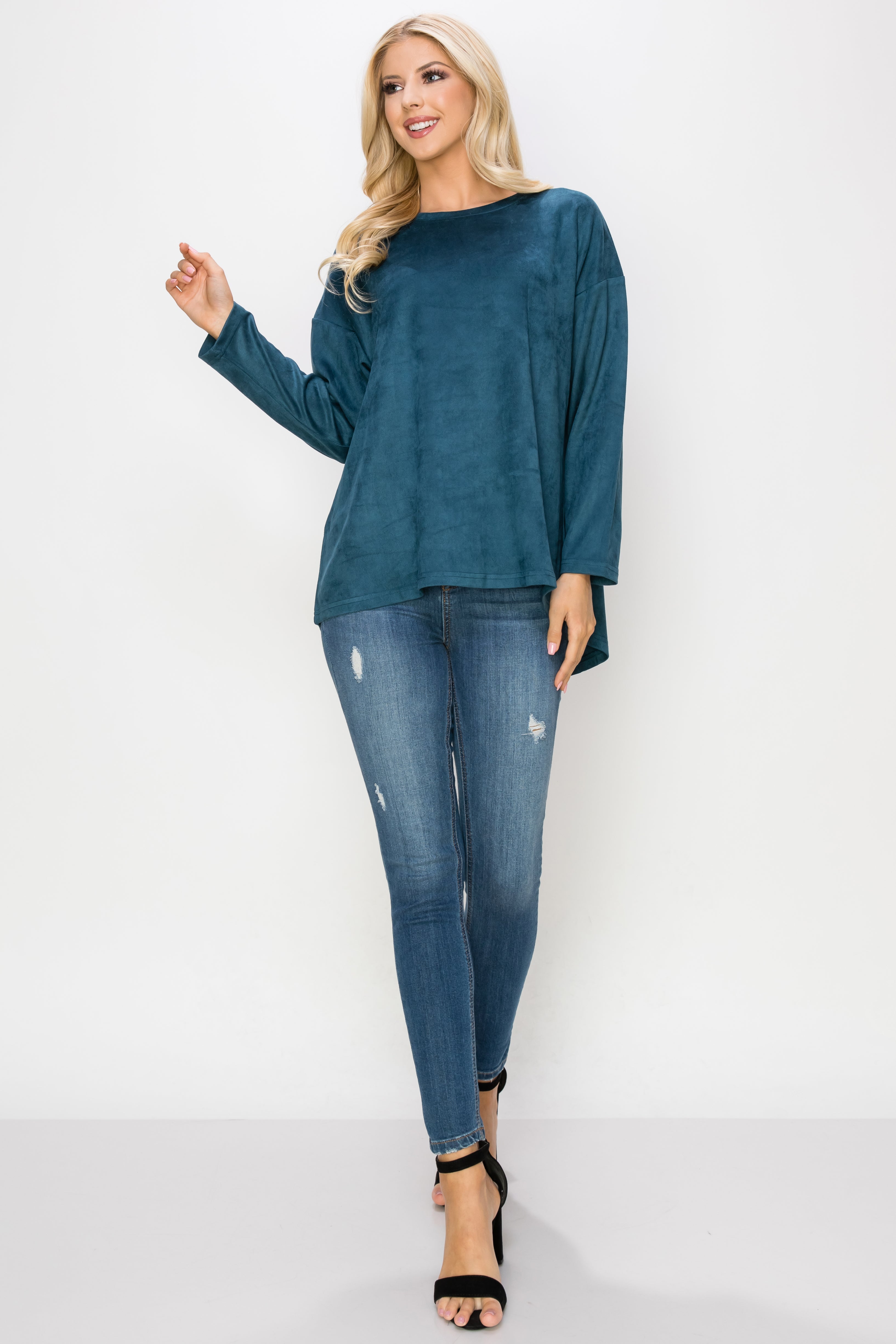 Adi Stretch Faux Suede Top