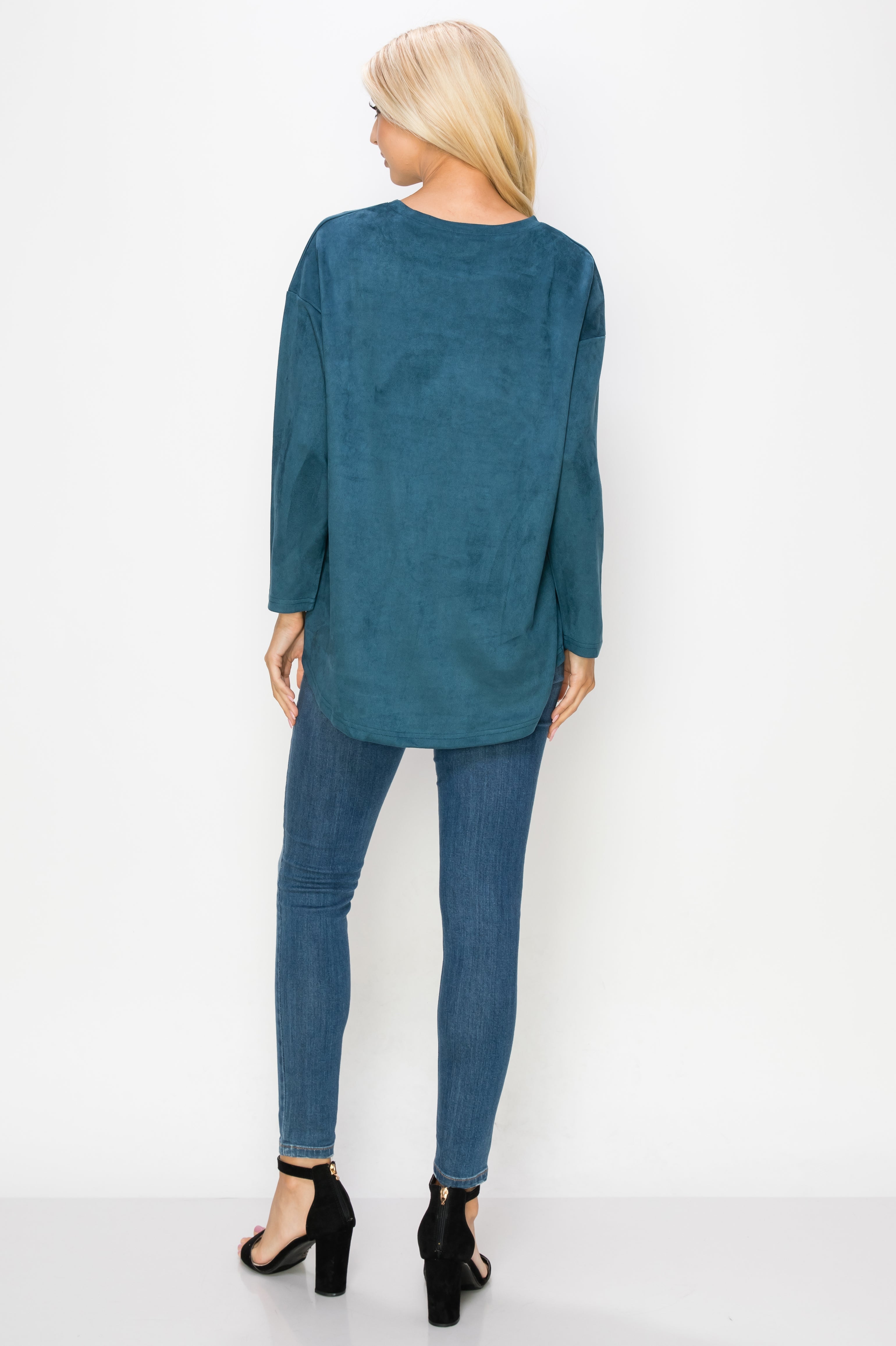 Adi Stretch Faux Suede Top