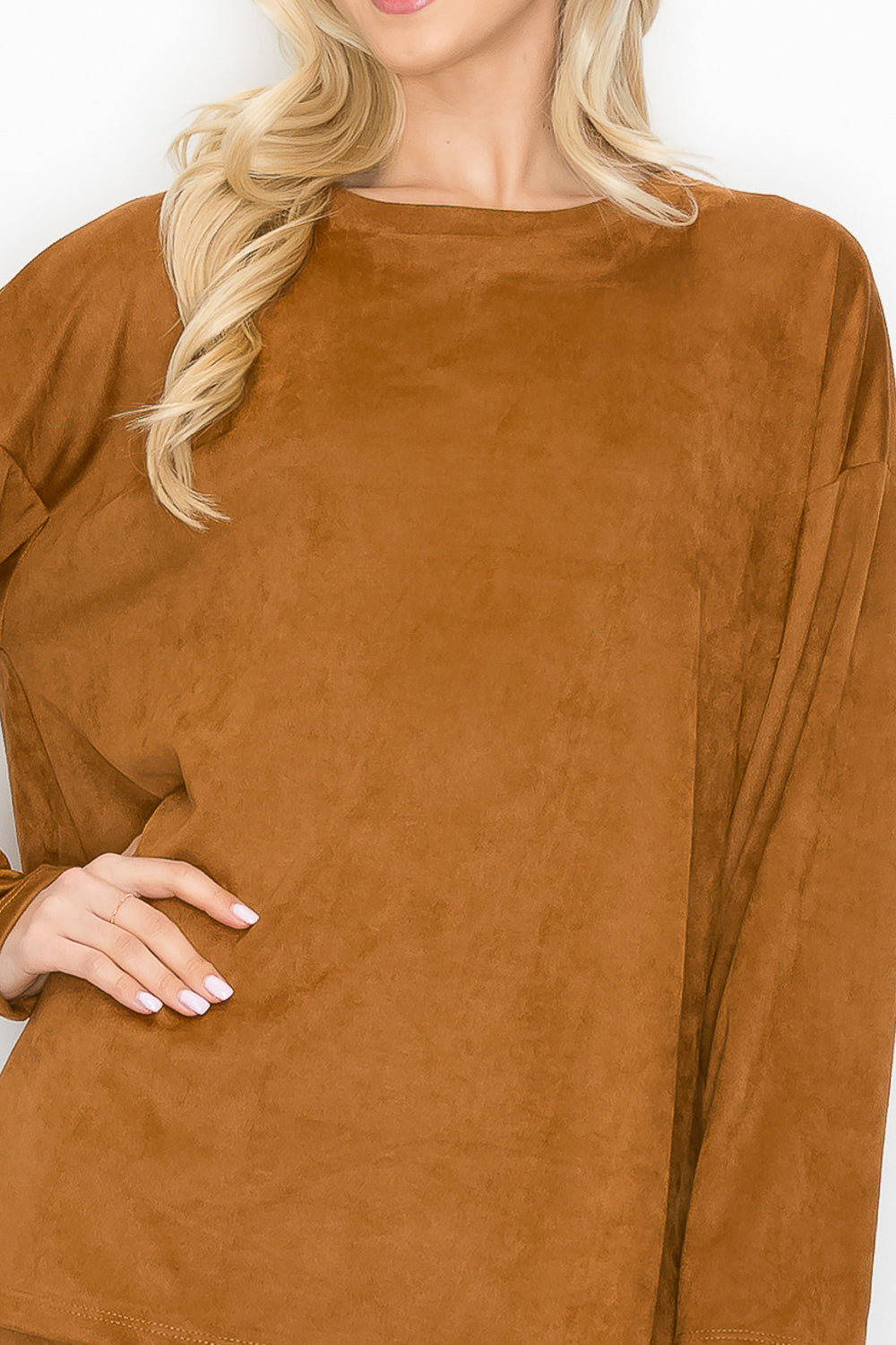 Adi Stretch Faux Suede Top