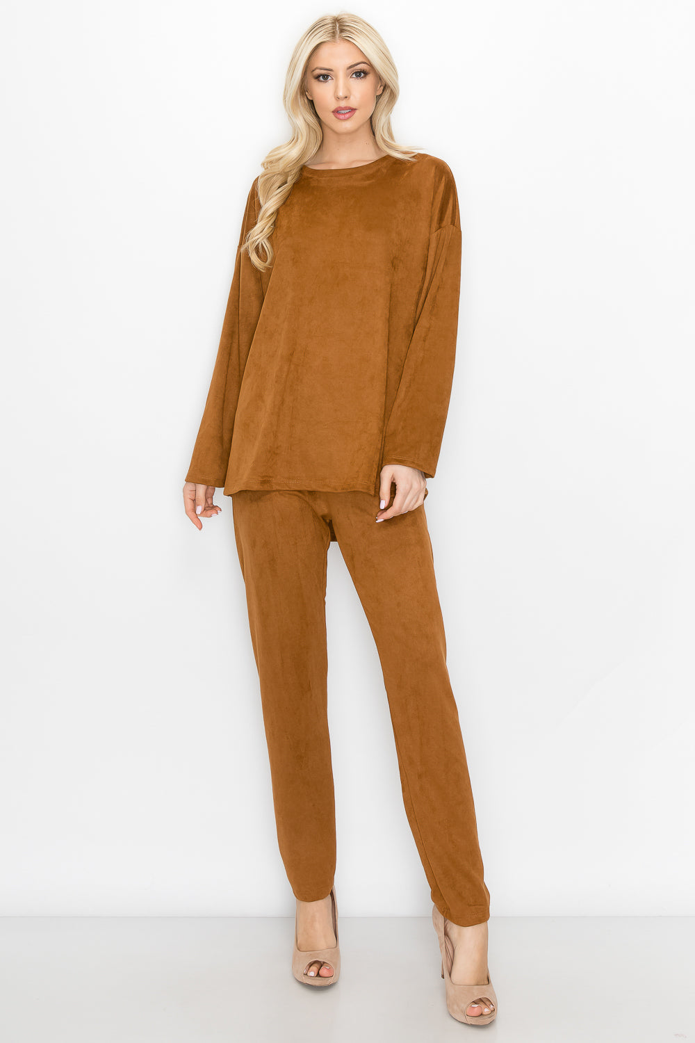 Adi Stretch Faux Suede Top