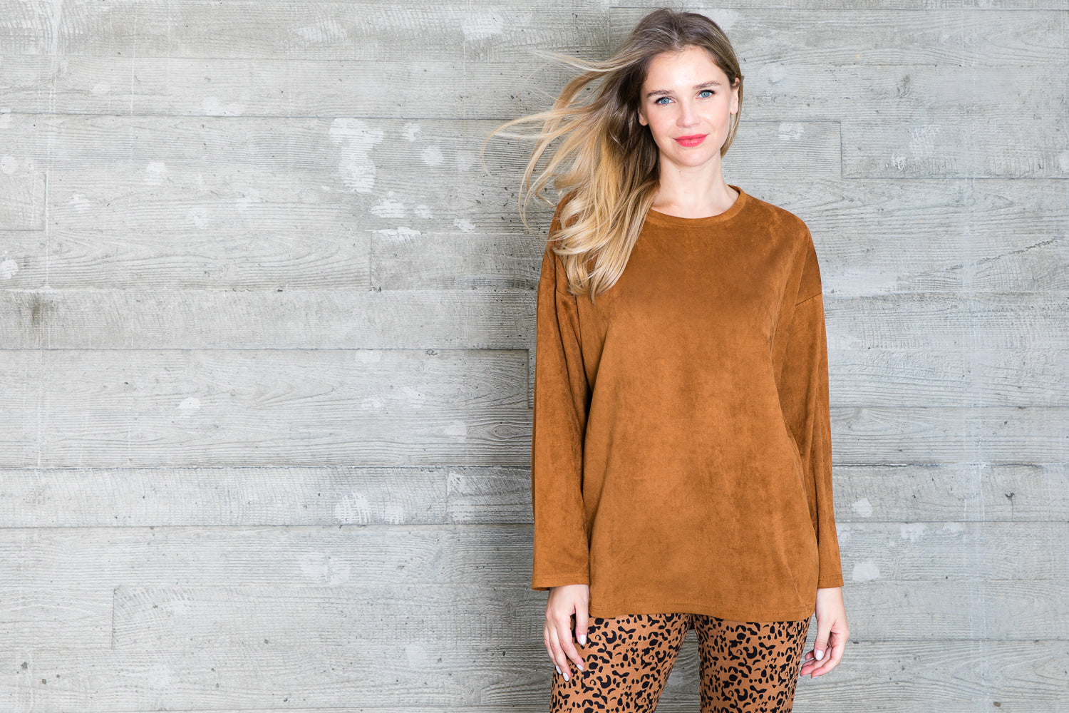 Adi Stretch Faux Suede Top