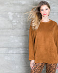 Adi Stretch Faux Suede Top