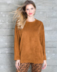 Adi Stretch Faux Suede Top