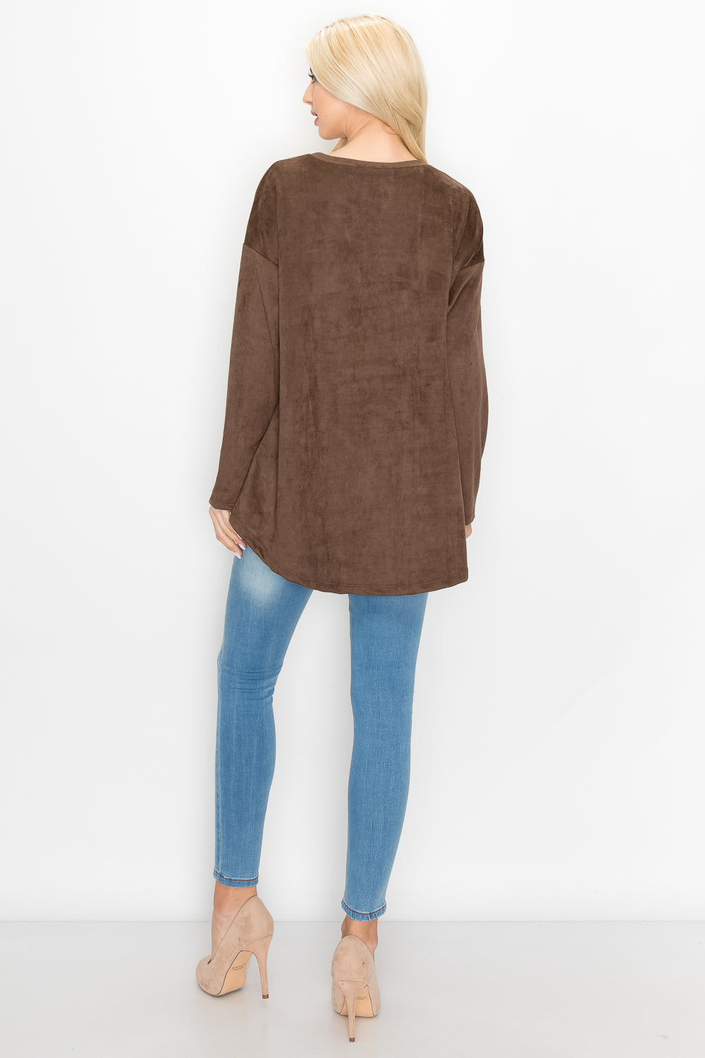 Adi Stretch Faux Suede Top