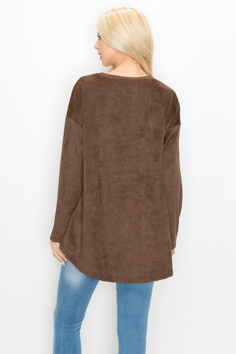 Adi Stretch Faux Suede Top