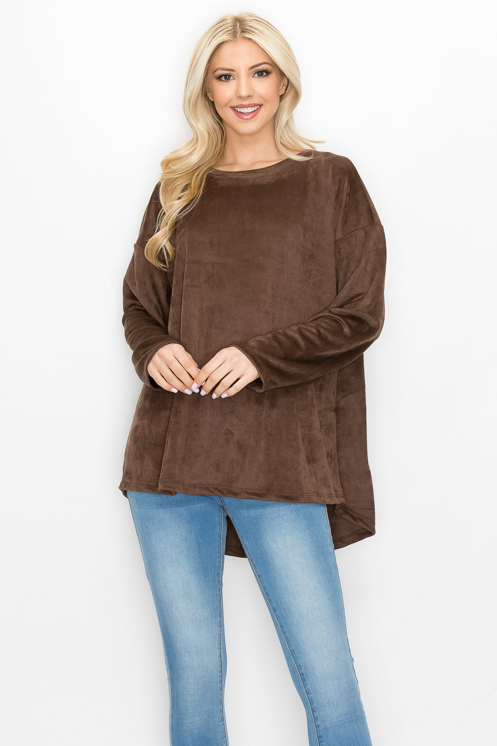 Adi Stretch Faux Suede Top