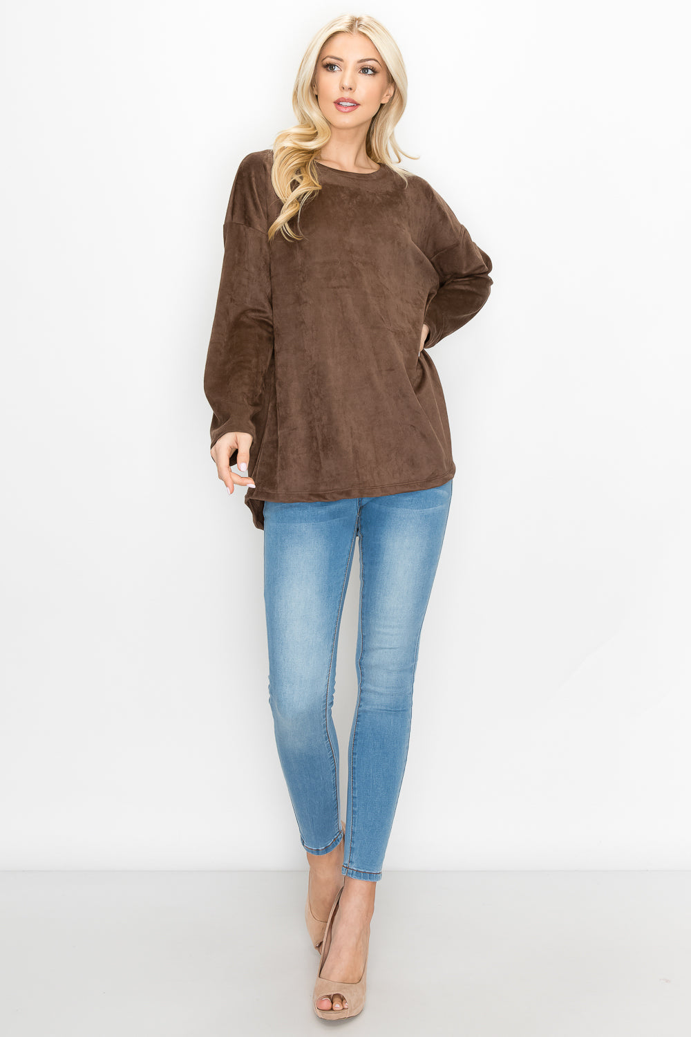 Adi Stretch Faux Suede Top