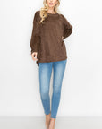 Adi Stretch Faux Suede Top