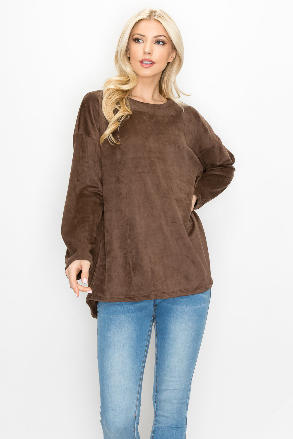 Adi Stretch Faux Suede Top