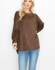 Adi Stretch Faux Suede Top