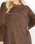 Adi Stretch Faux Suede Top