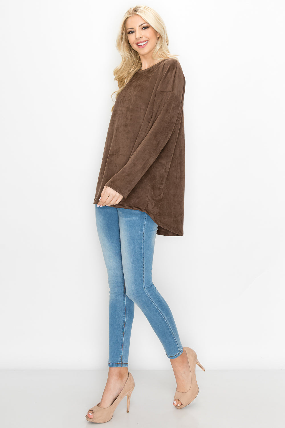 Adi Stretch Faux Suede Top