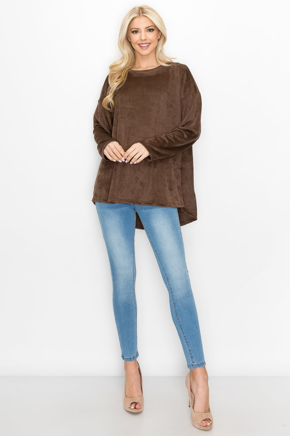 Adi Stretch Faux Suede Top