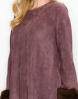 Anabelle Suede Top with Faux Fur