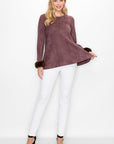 Anabelle Suede Top with Faux Fur