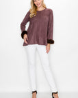 Anabelle Suede Top with Faux Fur