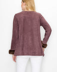 Anabelle Suede Top with Faux Fur