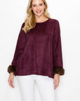 Anabelle Suede Top with Faux Fur